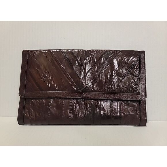 Eel‎ Skin Purse Lot Bright Blue, Violet, Black, Wine Clutch Wallet Bag